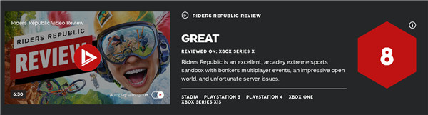 《极限国度》IGN 8分：令人手心冒汗的极限运动佳作